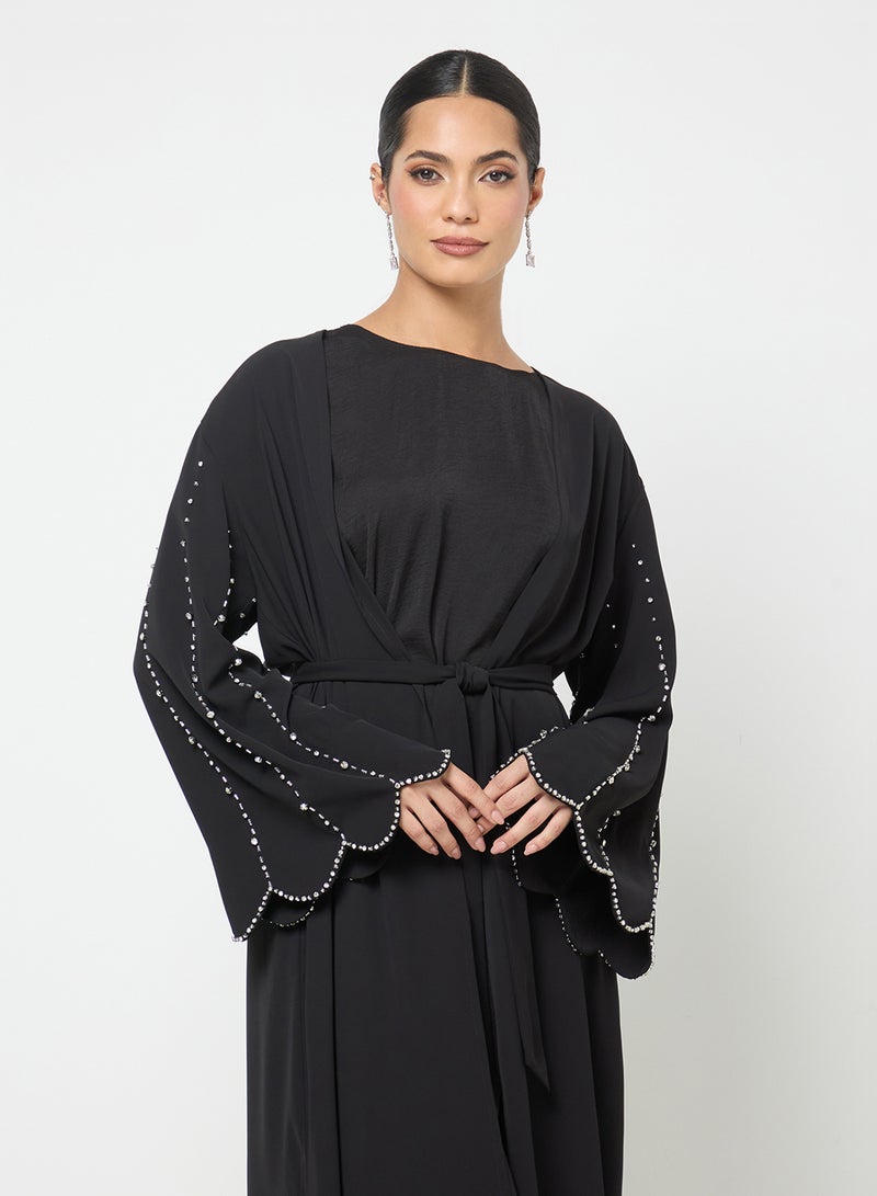 Khizana Abaya With Embellished Sleeves - Image 3