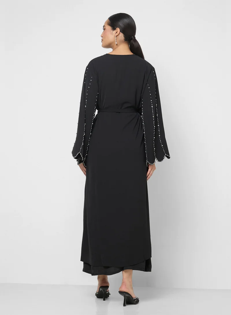 خزانة Abaya With Embellished Sleeves