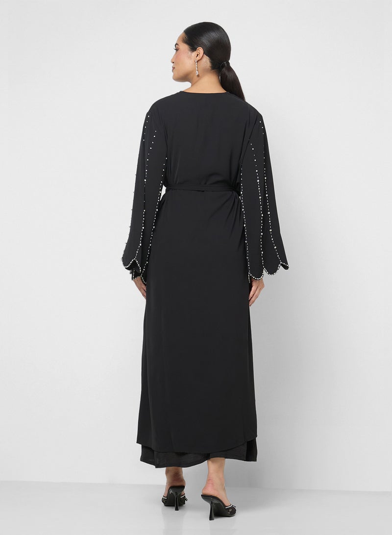 Khizana Abaya With Embellished Sleeves - Image 2