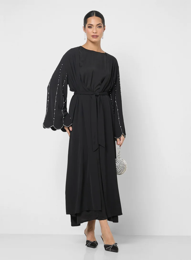 خزانة Abaya With Embellished Sleeves