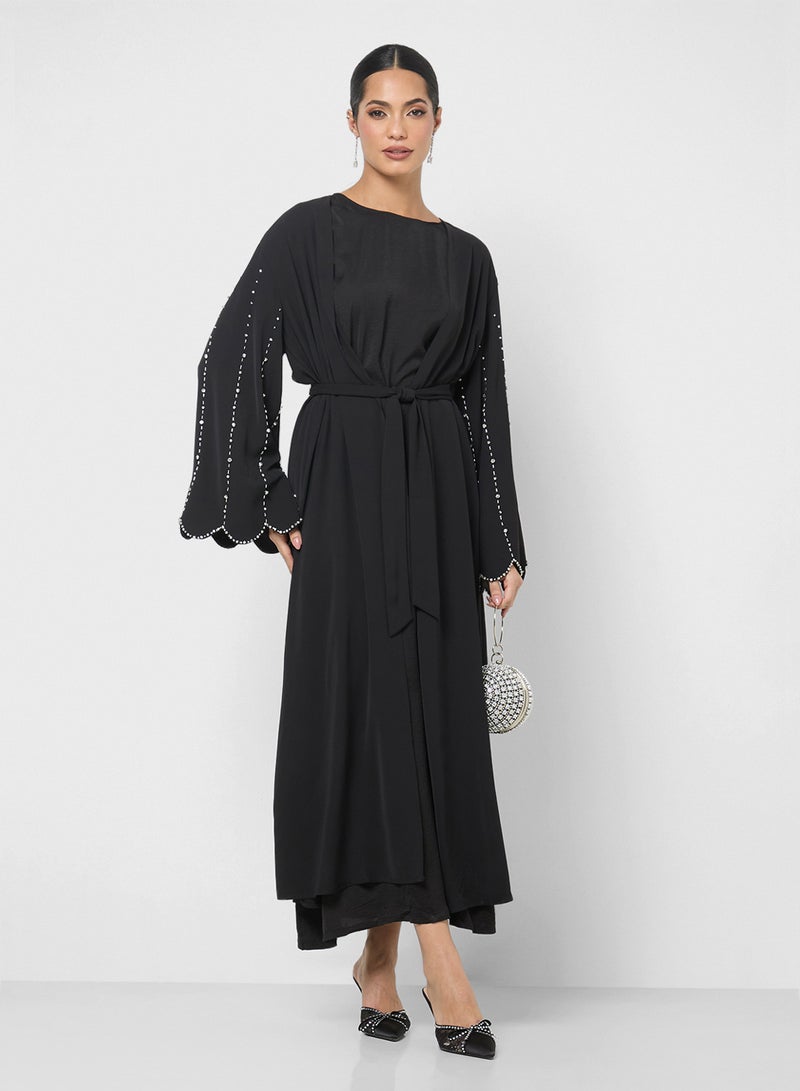 Khizana Abaya With Embellished Sleeves - Image 1