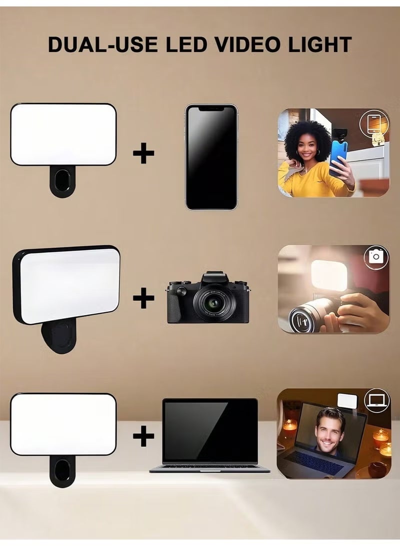 LED Portable Selfie Light: Rechargeable Phone Fill Lights with Clip, USB-C Charging, 3000-6500K 3 Light Modes ,Clip-on Light for Phone/Tablet/Laptop video shooting - Image 2
