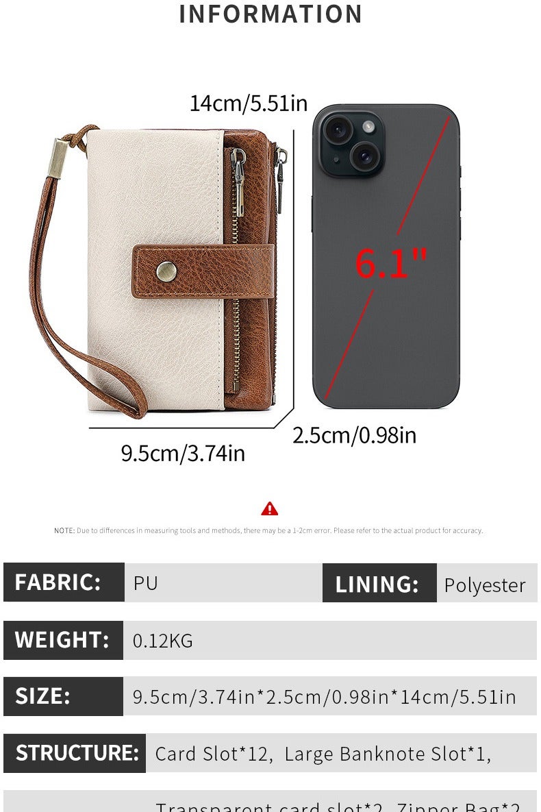 Womens Short Small Wallet RFID Blocking Leather Trifold Clutch Wallet Credit Card Holder Ladies Travel Wallet Purse - Image 3