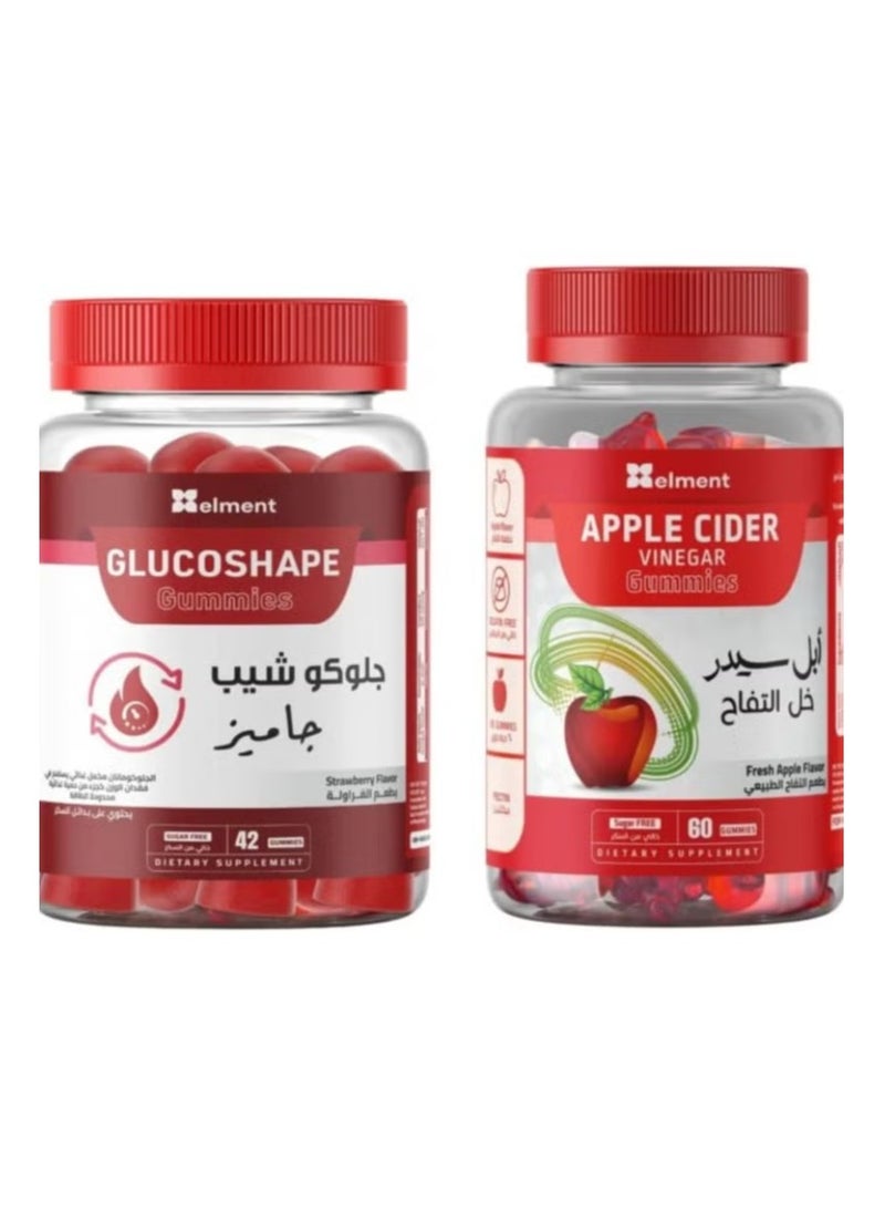 Appetite and Weight Control Package GlucoChip Gummies and Apple Cider Gummies from Element