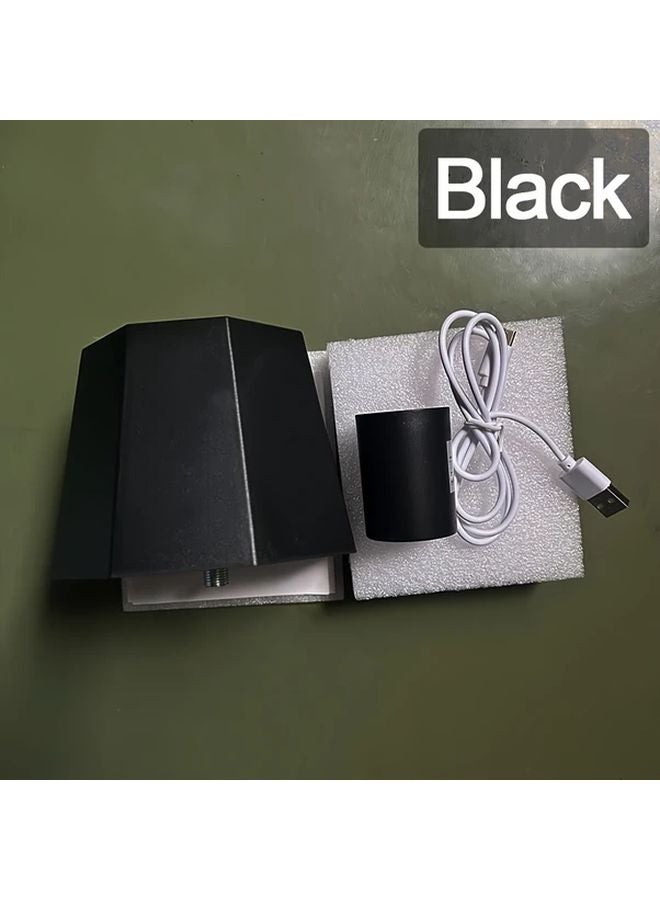 مصباح زجاجة ثماني الأسود مع إضاءة LED قابلة للتعتيم وشحن USB وضوء جوي ثلاثي الألوان قابل للتعديل - Image 1