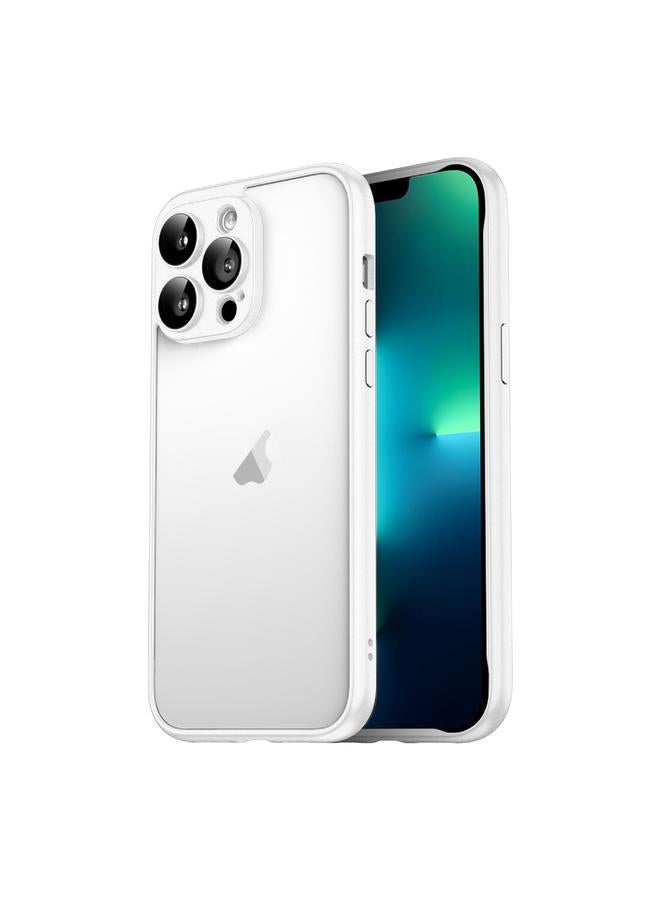 S-TOP Case For iPhone 13 Pro Max Macaron PC Phone Pure Border Frame with Lens Glass Film - Image 1