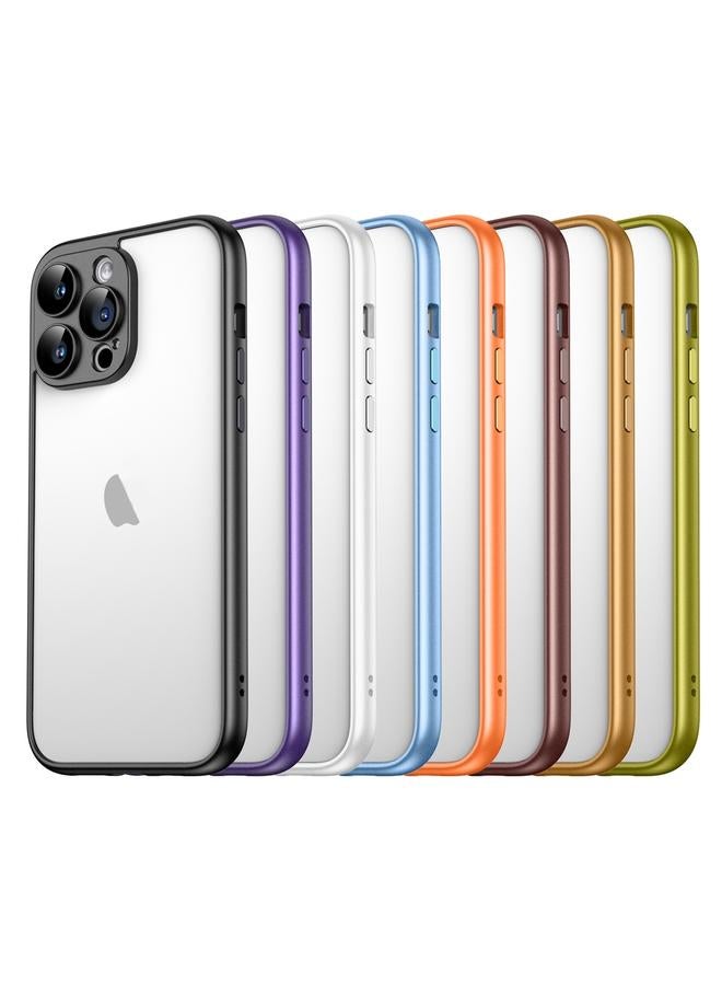 S-TOP Case For iPhone 13 Pro Max Macaron PC Phone Pure Border Frame with Lens Glass Film - Image 2