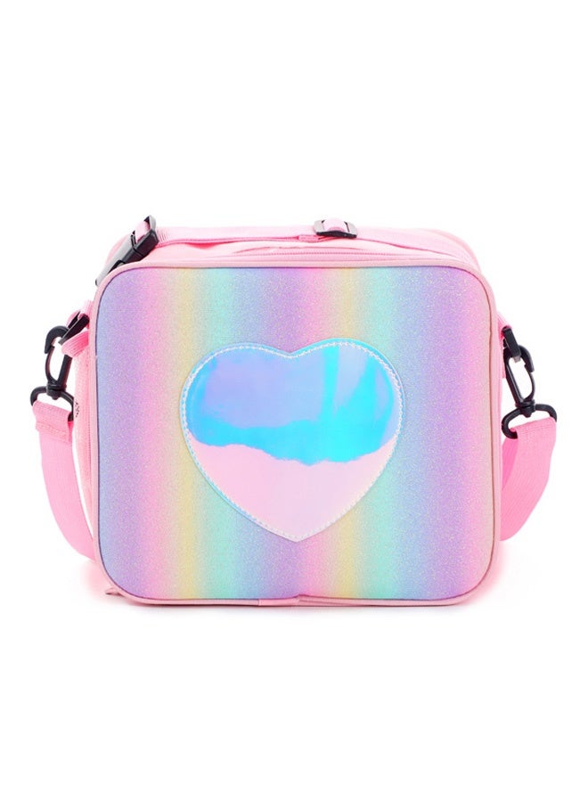 general Kids Girls Lunch Box, Insulated Tote Bag Leakproof Insulated Cooler Bag Reusable Lunch Bag For School Office Outdoor (Pink With Shoulder Strap) - Image 1