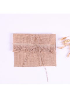 Jute envelope with tassel fringe edge, 14x19 cm 10 pieces - pzsku/ZB33EF65A360FA472B208Z/45/_/1729229021/2084aed7-260f-468b-b4bf-2c70d5f9ac36