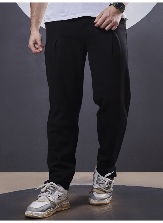 Maniac Maniac Mens Solid Black Cotton Trackpant  - Image 5