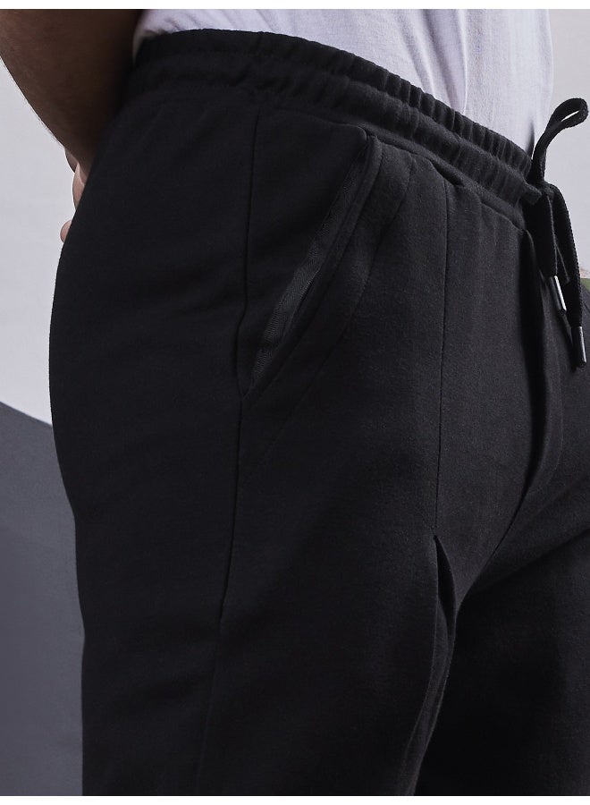 Maniac Maniac Mens Solid Black Cotton Trackpant  - Image 3