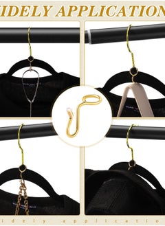 Excefore 25 Pieces Clothes Hanger Connector Hooks, Metal Hanger Extender Hooks Hanger Hooks for Velvet Hangers Plastic Wooden Closet Space Saving, Gold, 25 Pieces  - Image 5