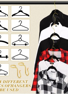 Excefore 25 Pieces Clothes Hanger Connector Hooks, Metal Hanger Extender Hooks Hanger Hooks for Velvet Hangers Plastic Wooden Closet Space Saving, Gold, 25 Pieces  - Image 4