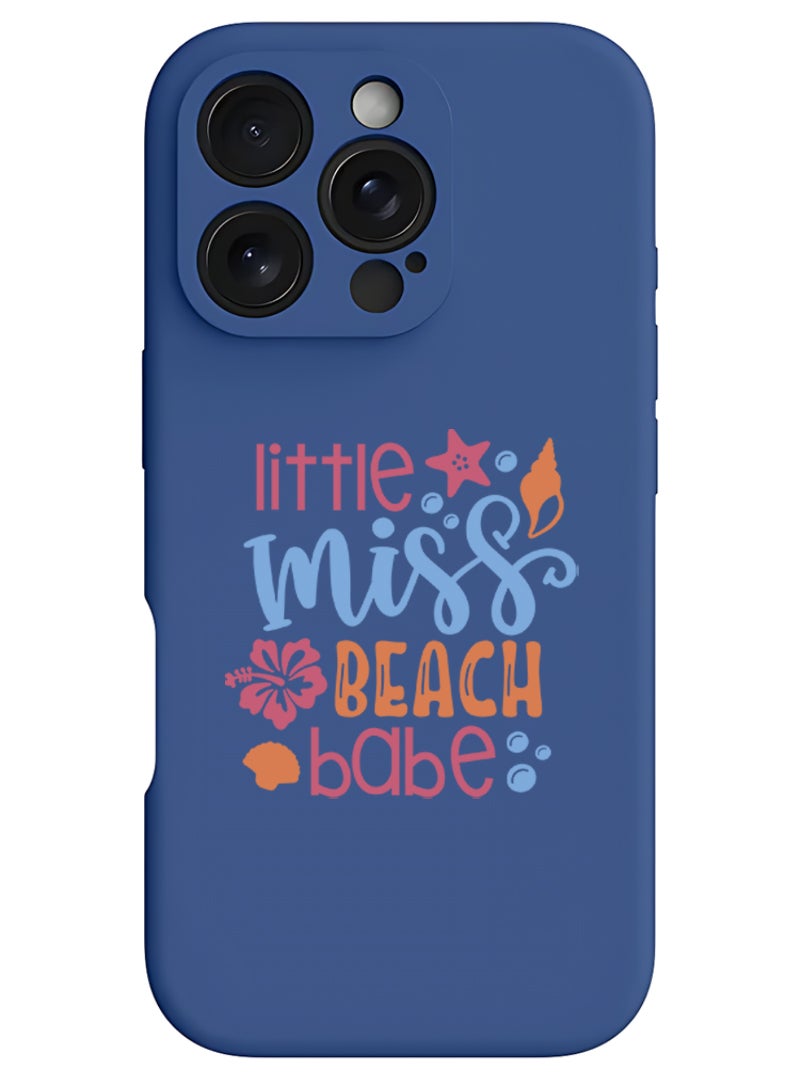 Theodor iPhone 16 Pro Blue Protective Slim Fit Case Liquid Silicone Cover with Full Body Protection Anti-Scratch Shockproof Case For iPhone - little miss beach babe - Image 1