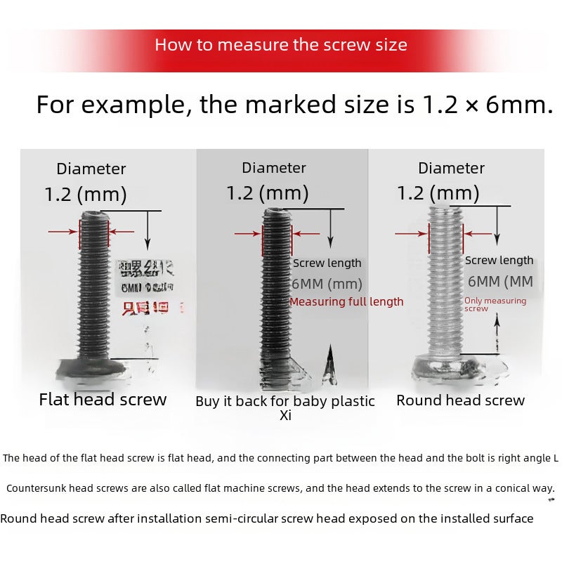 Glasses small screw notebook screw accessories belt screw screw repair small size screw miniature screw suit(Small screws suit) - Image 3