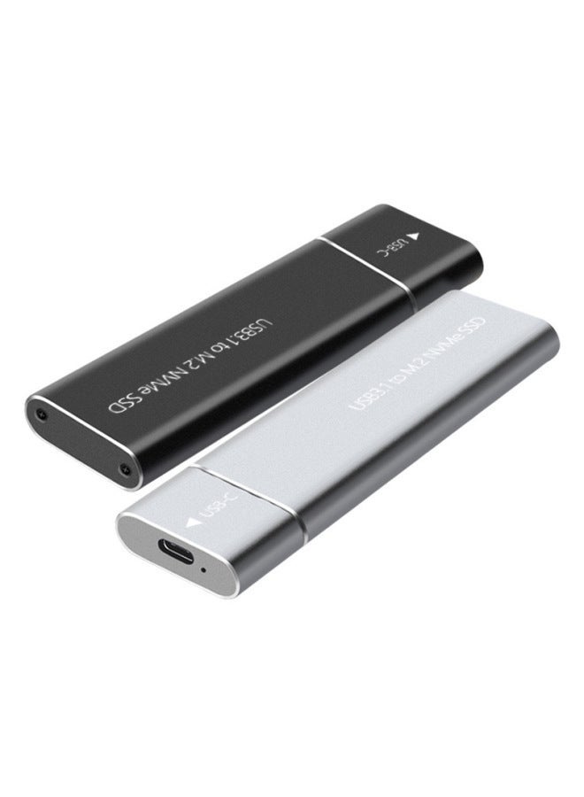 Gen2 M.2 Mobile Hard Drive Box TYPE-C Note Solid State NGFF/NVME Dual ProtoCol Aluminum Alloy USB3.1-Color:Silver NGFF+NVME Protocol - Image 1