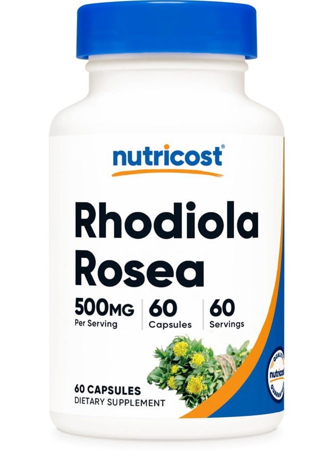 Nutricost Rhodiola Rosea 500mg, 60 Vegetarian Capsules - Gluten Free and Non-GMO Rhodiola Rosea Supplement - Image 1