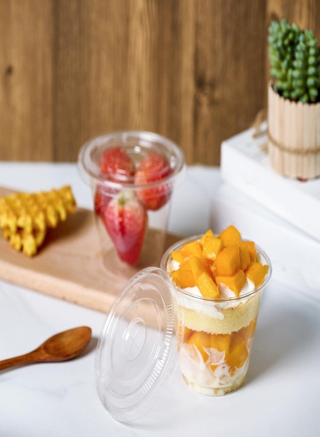 Vplus 200 Pack 9 OZ PET Plastic Cups with Flat Lids, Crystal Disposable Plastic Cups For Parfait, Fruit, Desserts, Snacks, Yogurt, and Jelly - Image 5