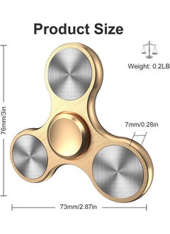 Eraysun Golden Fidget Spinners Toy, Metal Stainless Steel Bearing High Speed 4-8 Min Spins, EDC ADHD Stress Anxiety Relieves Reducer Fidgets Finger Toys, Novelty Gift for Kids and Adults  - Image 2