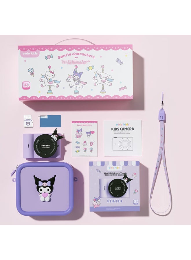 Maqucc Sanrio Collaboration Ccd Digital Camera For Students, Travel Beginners, Children, Boys, Girls, Toys, Birthday Gifts, Kuromi Gift Box Edition 64gb Smart Touch Screen - Image 1