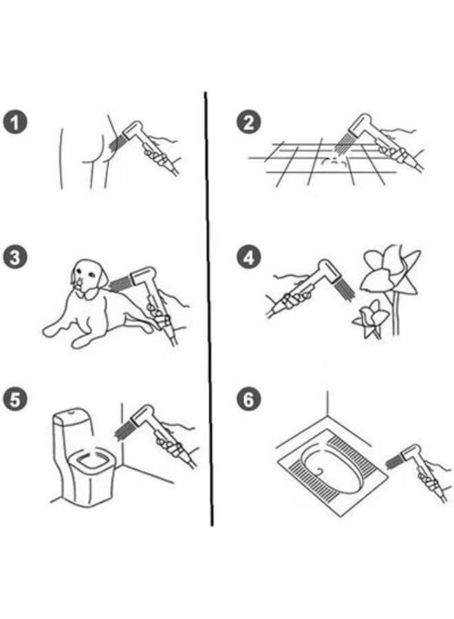 محبس 2 مخرج نحاس + شطاف كامل 10 متر 6مللى+ شطاف كامل نيكل بخرطوم 1.5 متر - Image 3