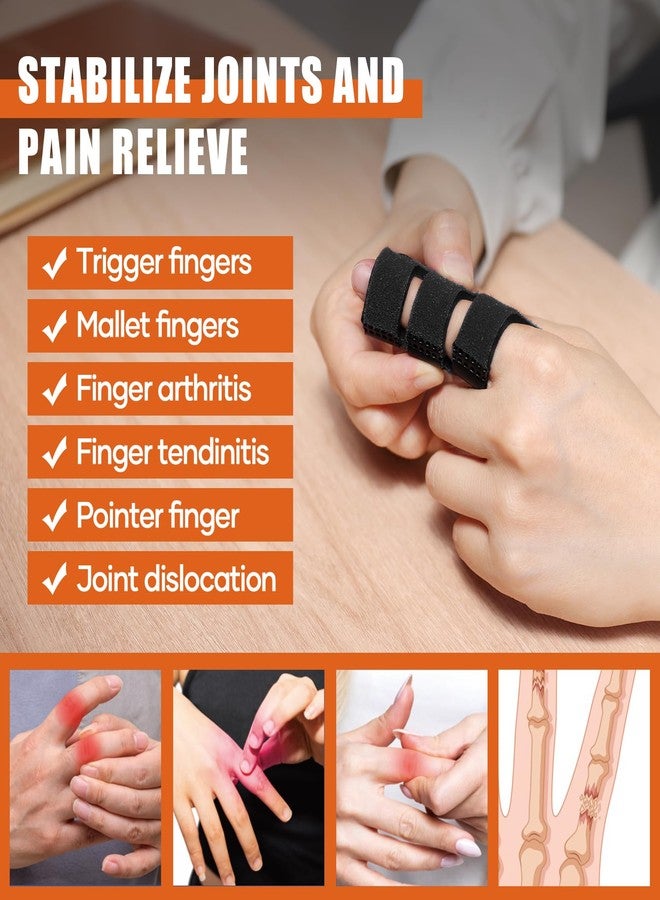 Braceel جبيرة إصبع الزناد من Braceel، قطعتان، لعلاج التهاب المفاصل والإصابات وكسور الأصابع - دعامة للأصابع لتخفيف آلام السبابة والوسطى والبنصر - أسود 2 - Image 5