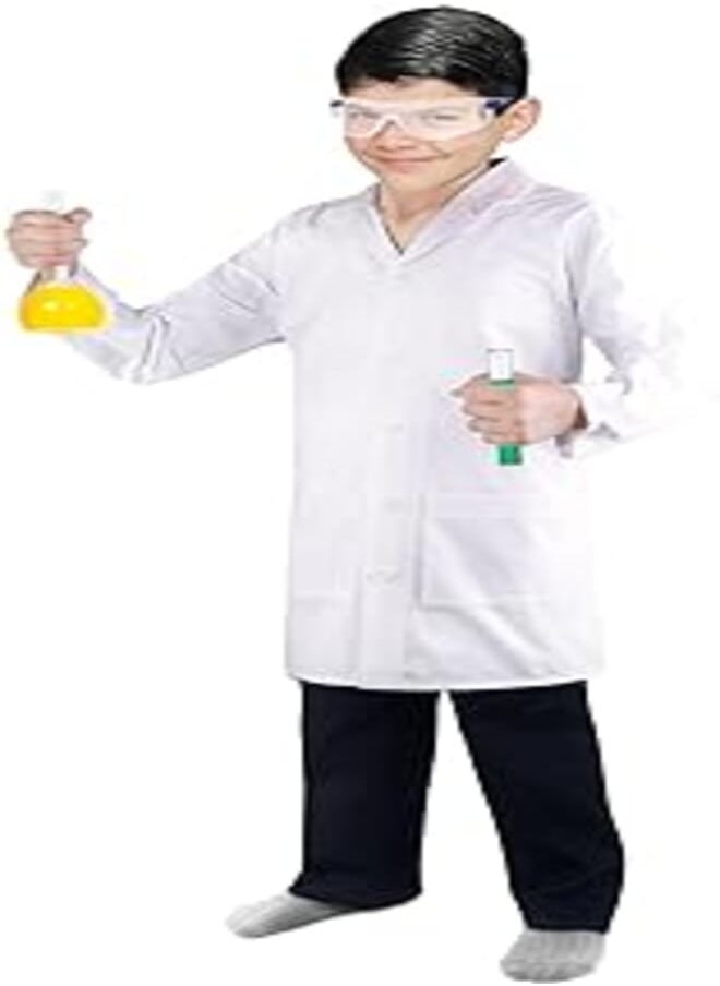 Oulabi Mir Laboratory Costume for Kids (474, White, 6-7 Years) 