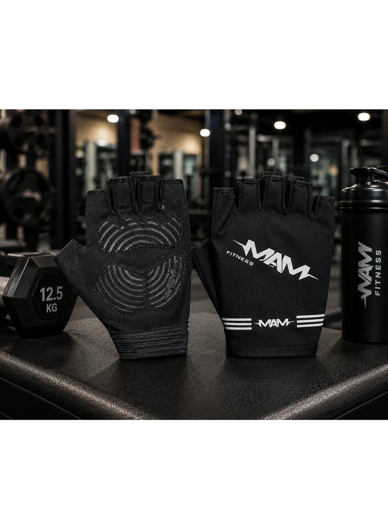 MAM Half Finger Gym Gloves – Premium Weightlifting & Workout Gloves with Enhanced Grip and Palm Protection - Image 1