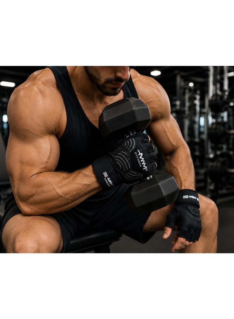 MAM Half Finger Gym Gloves – Premium Weightlifting & Workout Gloves with Enhanced Grip and Palm Protection - Image 2