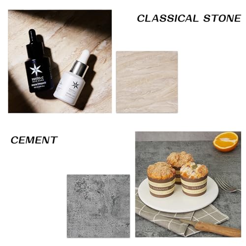 EOAJAFOU 5PCS Photo Backdrop Boards with Carry Bag,16x16Inch Marble Cement Wooden Photography Background Flat Lay Props for Food, Product, Jewelry, EOAJAFOU - Image 3
