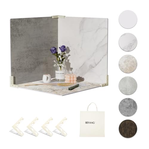 EOAJAFOU 5PCS Photo Backdrop Boards with Carry Bag,16x16Inch Marble Cement Wooden Photography Background Flat Lay Props for Food, Product, Jewelry, EOAJAFOU - Image 1