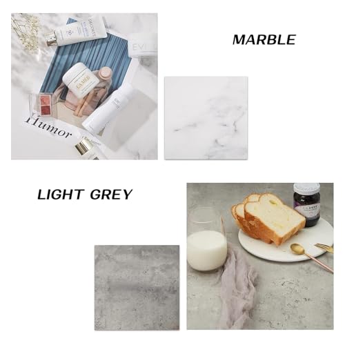 EOAJAFOU 5PCS Photo Backdrop Boards with Carry Bag,16x16Inch Marble Cement Wooden Photography Background Flat Lay Props for Food, Product, Jewelry, EOAJAFOU - Image 2