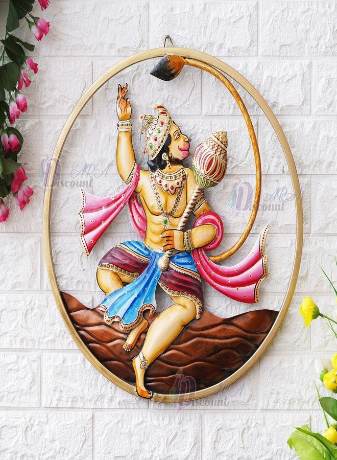 Discount ARA Hnadcrafted & HandPainted Hanuman Ji Wall Frame Hanging For Temple/Home Decorative Items/Vastu Hanuman Ji Wall Frame - Image 1