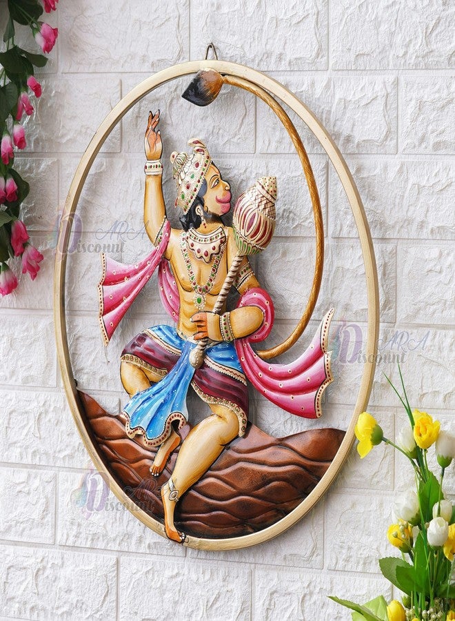 Discount ARA Hnadcrafted & HandPainted Hanuman Ji Wall Frame Hanging For Temple/Home Decorative Items/Vastu Hanuman Ji Wall Frame - Image 3