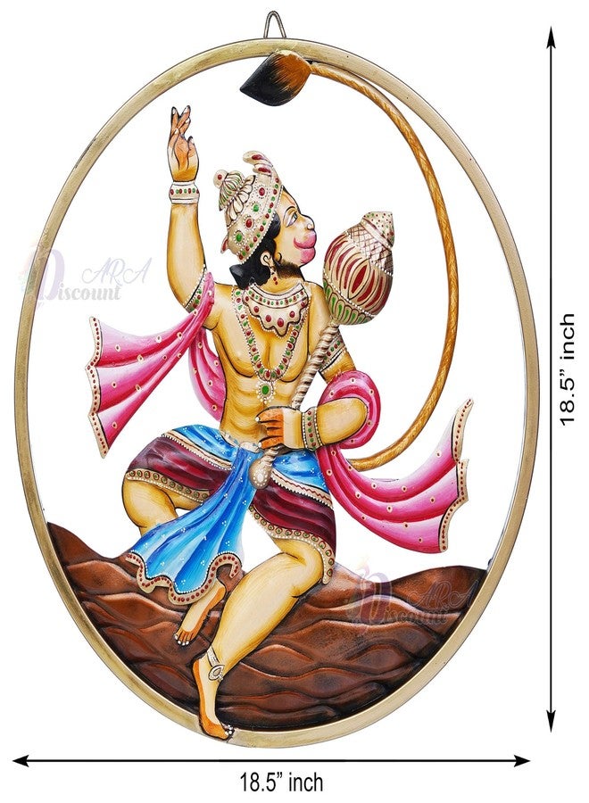 Discount ARA Hnadcrafted & HandPainted Hanuman Ji Wall Frame Hanging For Temple/Home Decorative Items/Vastu Hanuman Ji Wall Frame - Image 5