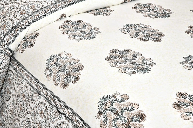 EasyGoods 240 TC Pure Cotton Bedsheet for Double Bed King Queen Size Bed Jaipuri Rajasthani Design with 2 Pillow Covers Extra Soft Wrinkle Free 90 x 103 inches Brown Monarch30 - Image 5
