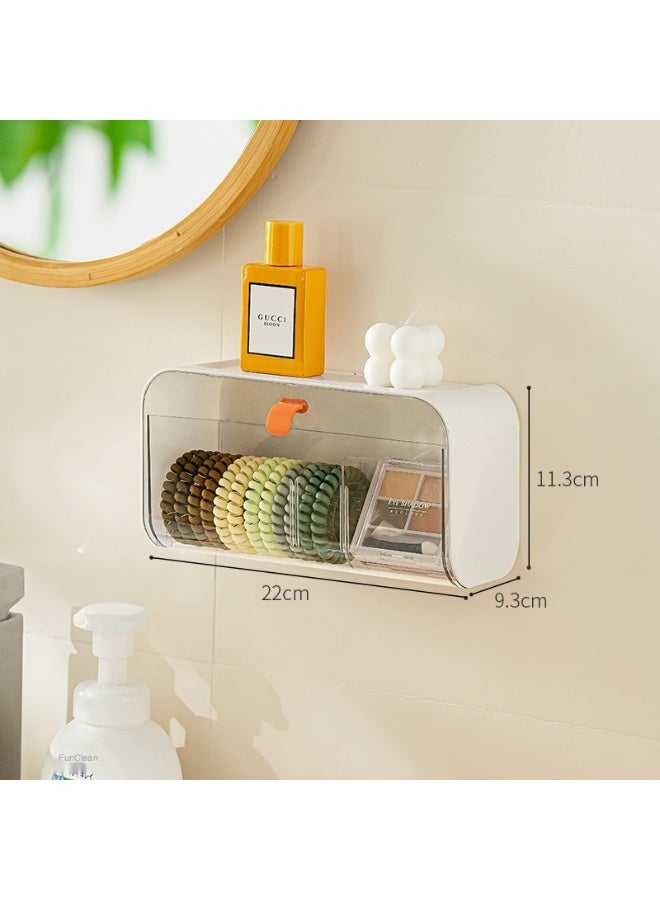 Wall-mounted plastic storage boxes with compartments for organizing small items, perfect for home use, daily life essentials, and dormitory organization.