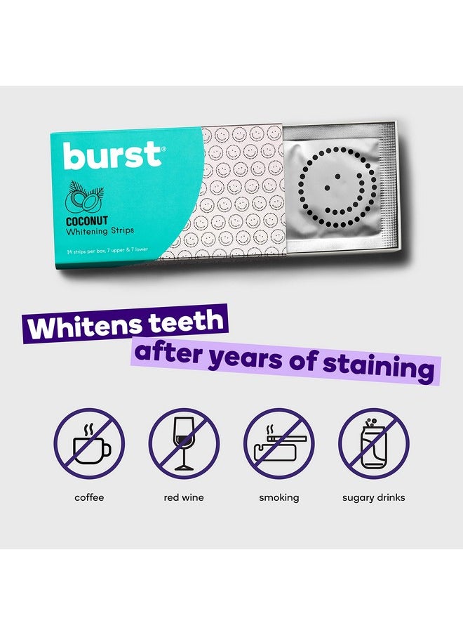 BURST - BURST Teeth Whitening Strips with Soothing Coconut Oil for Sensitivity, Gentle on Gums, Deep Stain Removal, Enamel Safe, No Chemical Taste, Works in 15 Minutes, Fast Results, 7 Treatments - Image 1