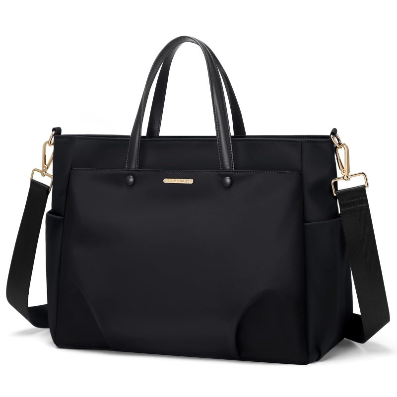 GOLF SUPAGS 156 Inch Laptop Tote Bag for Women Lightweight Nylon Work Shoulder Bag WaterResistant Computer Handbag with Pockets for Business Travel Commute Black - Image 2