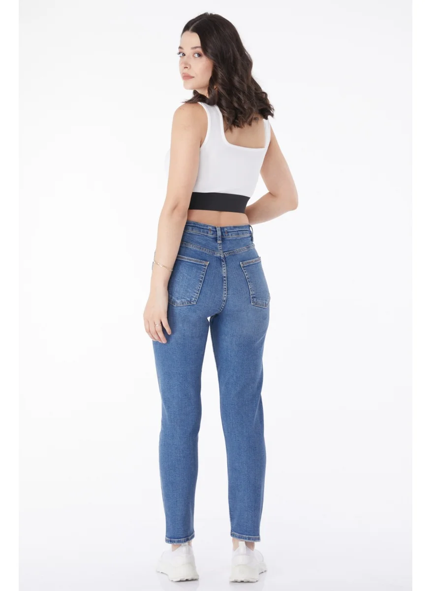 Tofisa Plain Mid Women Blue Laser Jeans - 50002