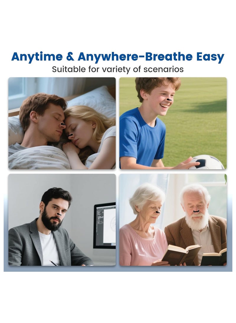 60 Count Magnetic Breathing Nasal Strip, Nose Magnets, Anti-Snoring Sleep Nasal Strips, Improve Sleep Quality,Sleep Aid for Men & Women (Black 60Count) - Image 3