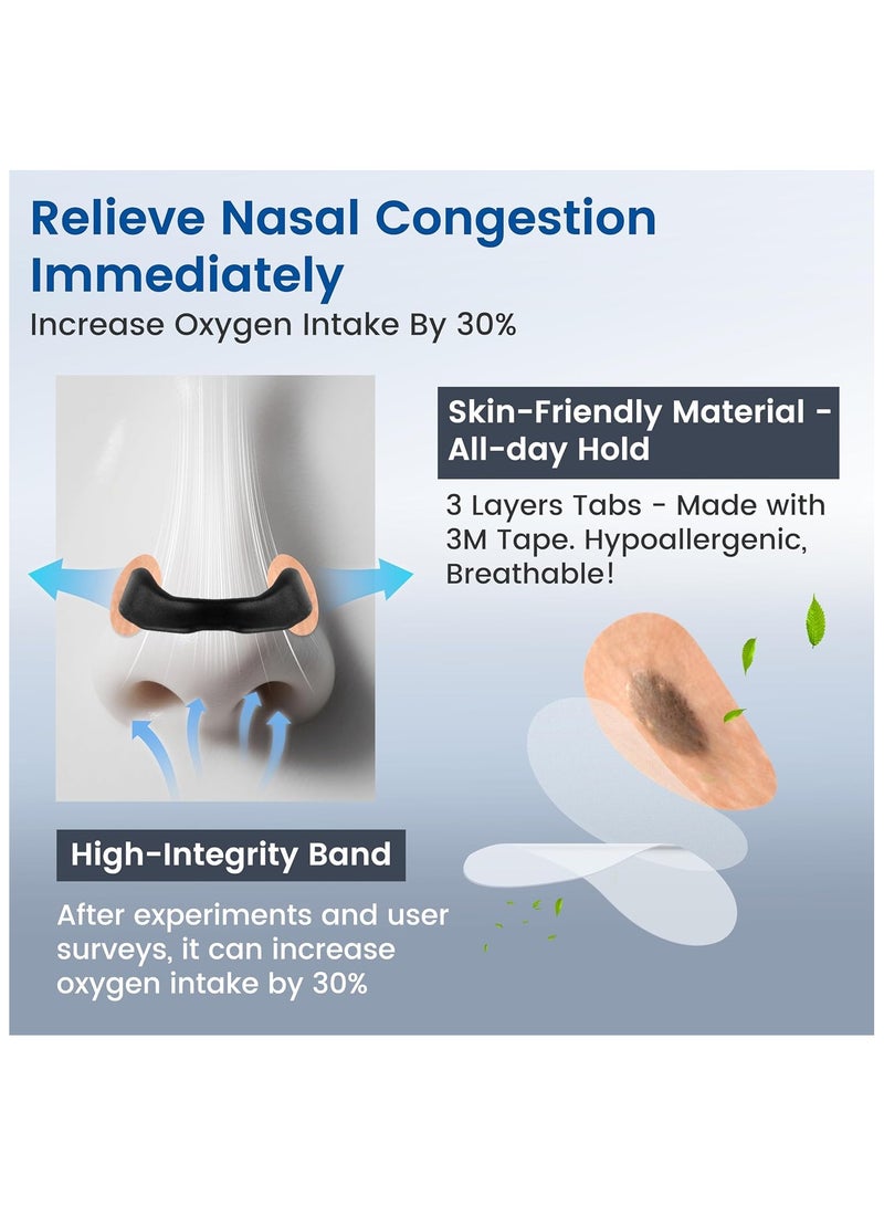 60 Count Magnetic Breathing Nasal Strip, Nose Magnets, Anti-Snoring Sleep Nasal Strips, Improve Sleep Quality,Sleep Aid for Men & Women (Black 60Count) - Image 4