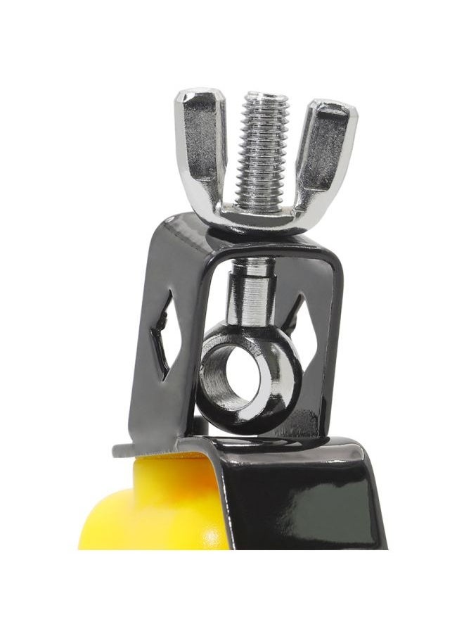 Bicolor Cowbell for Drum Set High and Low Tones Double Mounted Bell Kit Percussion Instruments Medium Size,Purple-Yellow