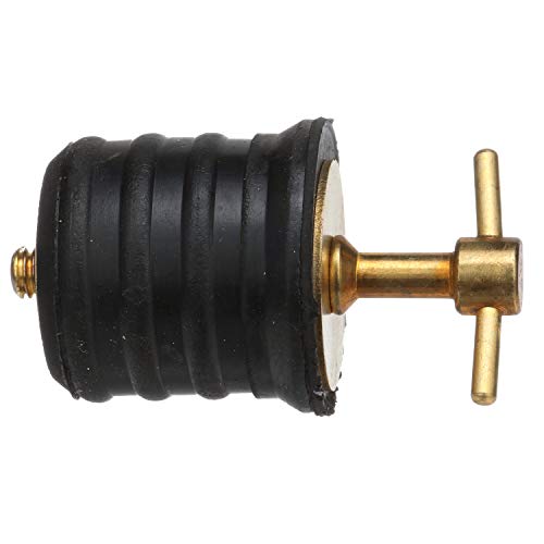 Seachoice Twist-Turn 1.25 in. Marine Boat Brass Drain Plug w/Neoprene Seal - Image 1