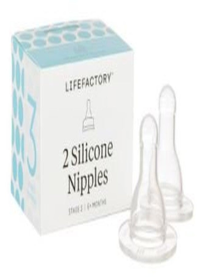 Lifefactory 9oz Glass Baby Bottle 2pk Bundle with 2 Stage 3 Nipples (Kale/Kale) - Image 3