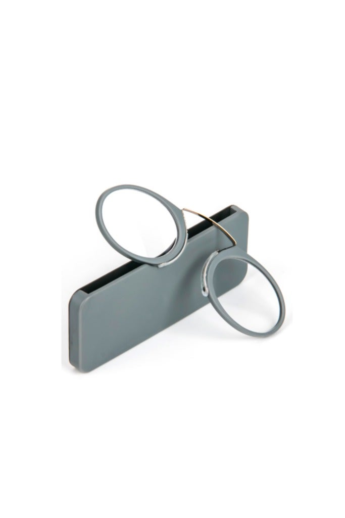 Find My Reader Armless Thin Reading Glasses - Clip on Nose Readers Mini Slim Lightweight for Men Women (GRAY, 250) - Image 1