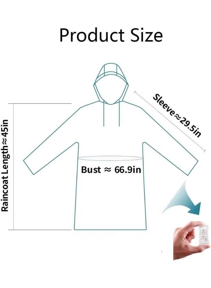 5 PCS Transparent Raincoat for Adults,Unisex Disposable PVC Rain Ponchos Portable Compressed Pocket Raincoat Individually Wrapped Long Rain Poncho with Hood for Women Men Travel Outdoor-White. - Image 3
