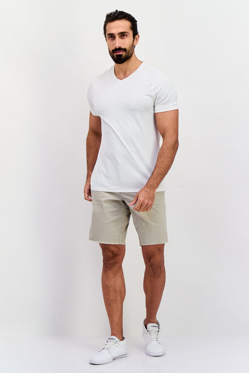 Original Paperbacks Men Plain Chino Shorts, Light Grey - Image 2