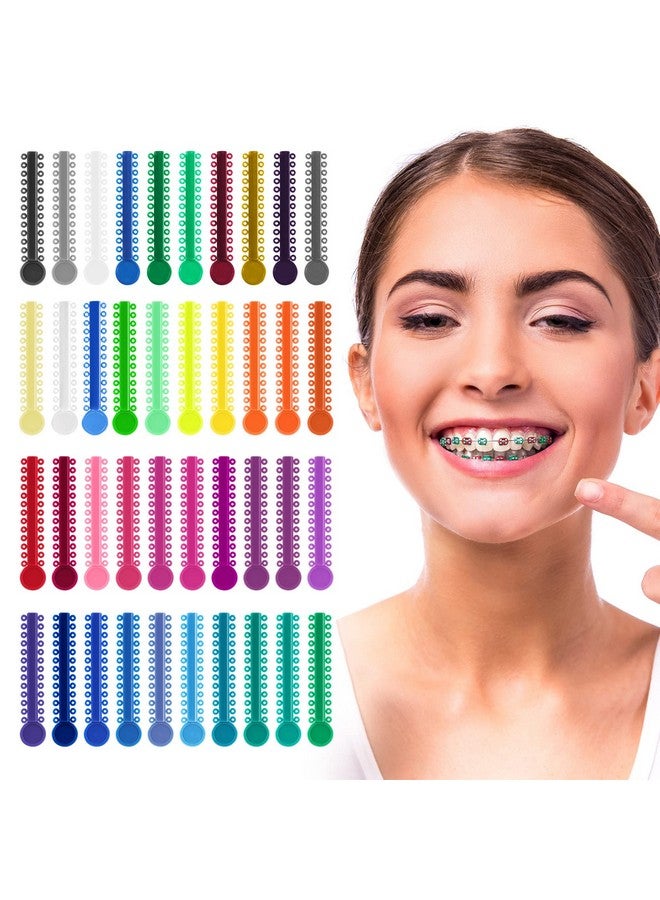 Annhua رباطات تقويم الأسنان ملونة 1040 قطعة من أنهوى، حلقات مطاطية مرنة لتقويم الأسنان، رباطات مطاطية لدعائم التقويم - Image 1