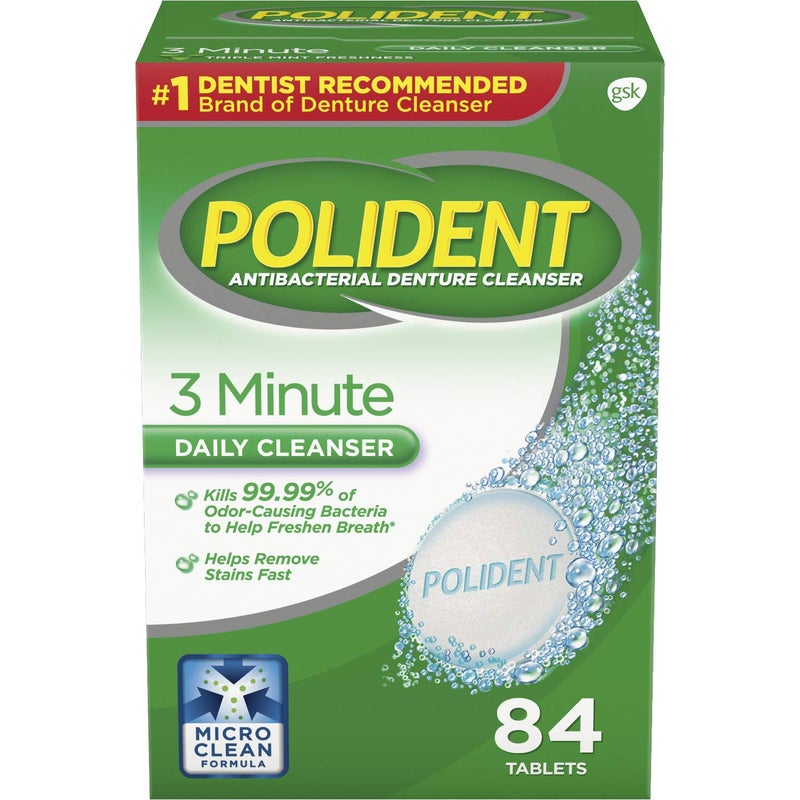 Polident 3 Minute Denture Cleanser Tablets - 84 Count - Image 1